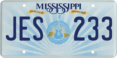 MS license plate JES233