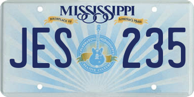 MS license plate JES235