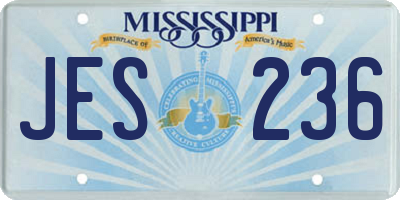 MS license plate JES236