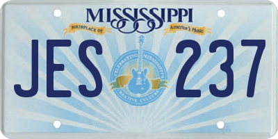 MS license plate JES237