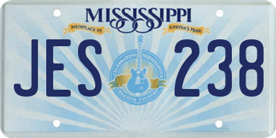 MS license plate JES238