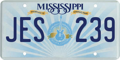 MS license plate JES239