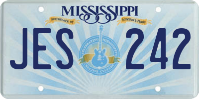 MS license plate JES242