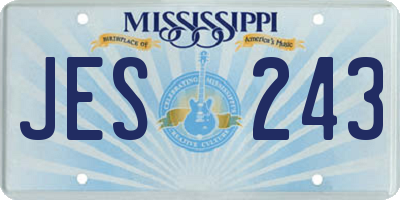MS license plate JES243