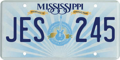 MS license plate JES245