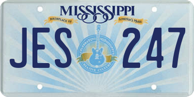 MS license plate JES247