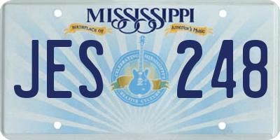 MS license plate JES248