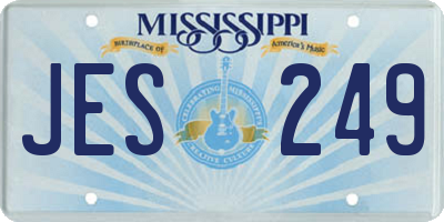 MS license plate JES249
