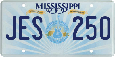 MS license plate JES250