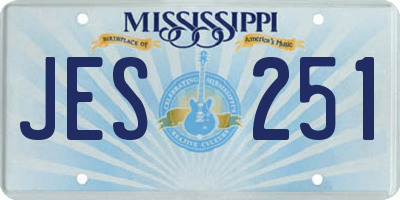MS license plate JES251