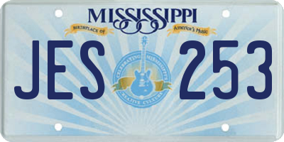MS license plate JES253