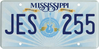 MS license plate JES255