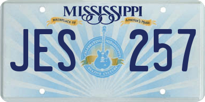 MS license plate JES257