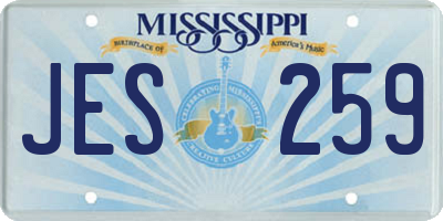 MS license plate JES259