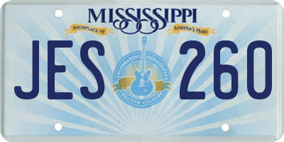 MS license plate JES260