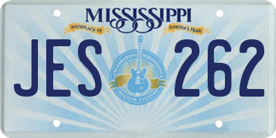 MS license plate JES262