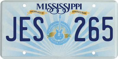 MS license plate JES265