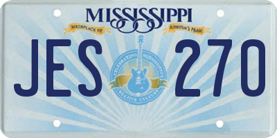 MS license plate JES270