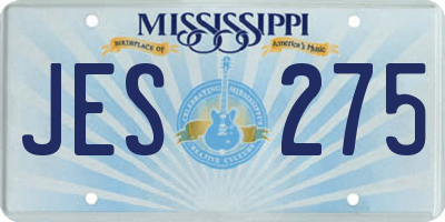 MS license plate JES275