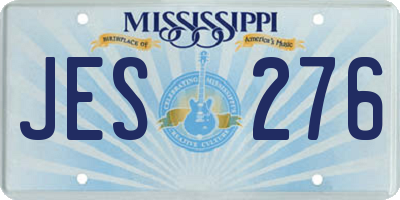 MS license plate JES276