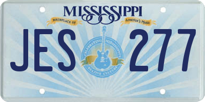 MS license plate JES277