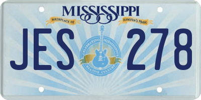 MS license plate JES278