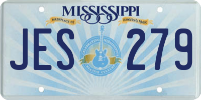 MS license plate JES279