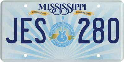 MS license plate JES280