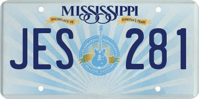 MS license plate JES281