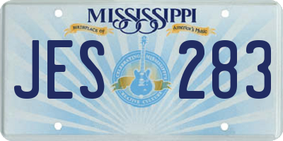 MS license plate JES283
