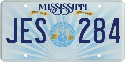MS license plate JES284
