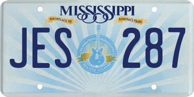 MS license plate JES287