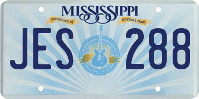 MS license plate JES288