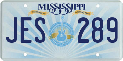 MS license plate JES289