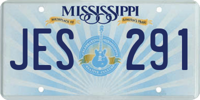 MS license plate JES291