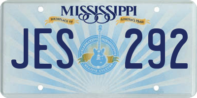 MS license plate JES292