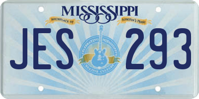MS license plate JES293