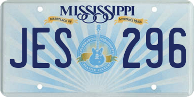 MS license plate JES296