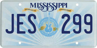 MS license plate JES299