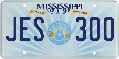 MS license plate JES300