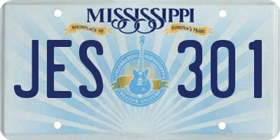 MS license plate JES301