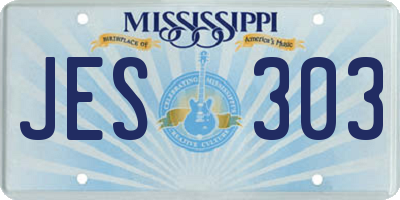 MS license plate JES303