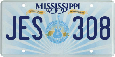 MS license plate JES308