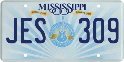 MS license plate JES309