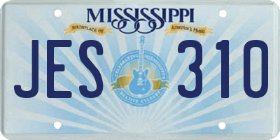 MS license plate JES310