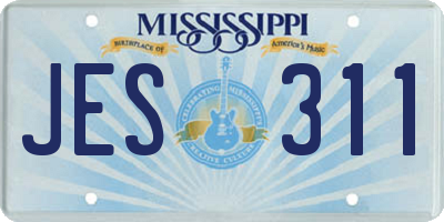 MS license plate JES311
