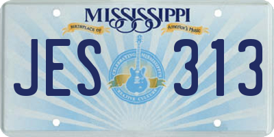 MS license plate JES313