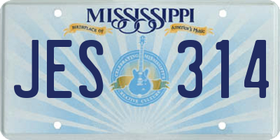 MS license plate JES314