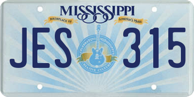 MS license plate JES315