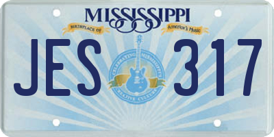 MS license plate JES317